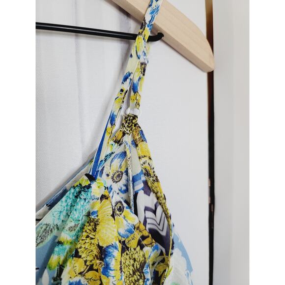 EUC AKIRA Floral Cropped Wrap Bell Sleeve Top - Small - Picture 5 of 13